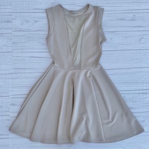 light beige mesh v-line dress